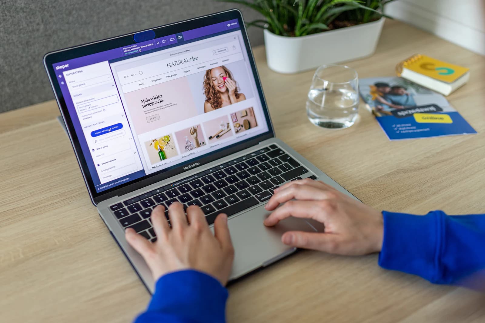 Someone browsing an online store on a laptop